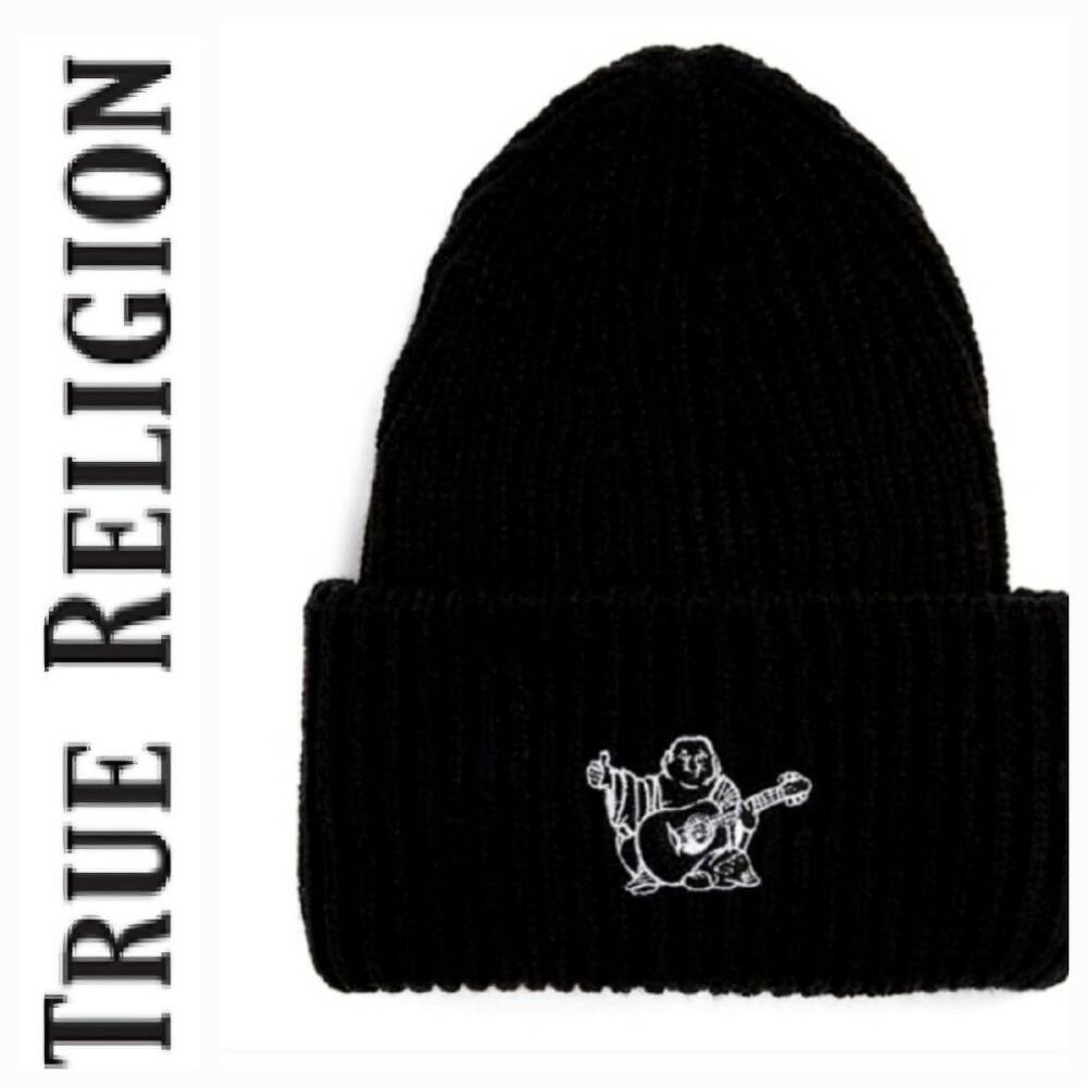 True Religion Buddha Logo Flip Beanie‎